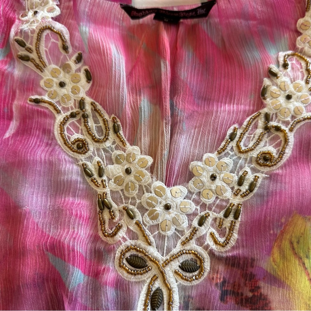 Beautiful Pastel Sheer Blouse - Picture 3 of 5